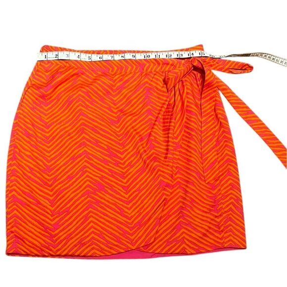 Buckhead Betties Vibrant Orange and Pink Wrap Skirt, Size M, NWOT - Picture 4 of 8